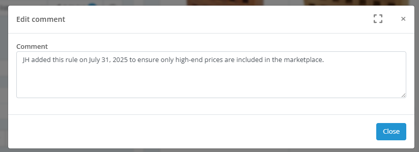 overall comment on product selection filter