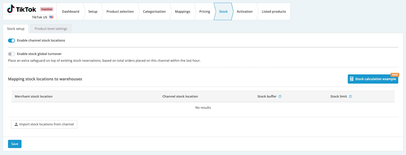 Channel with multiple stock locations enabled
