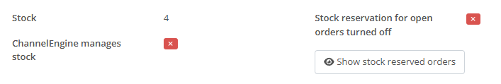 Stock settings in the Content widget