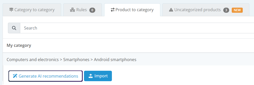 Import categorizations via CSV 