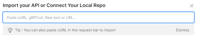 Input field to provide API specification URL