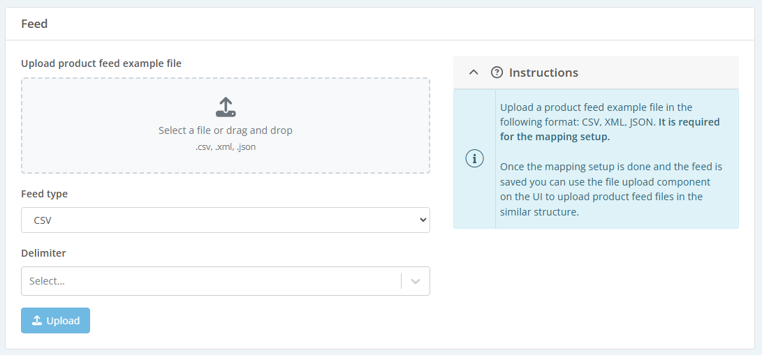 Upload a feed template