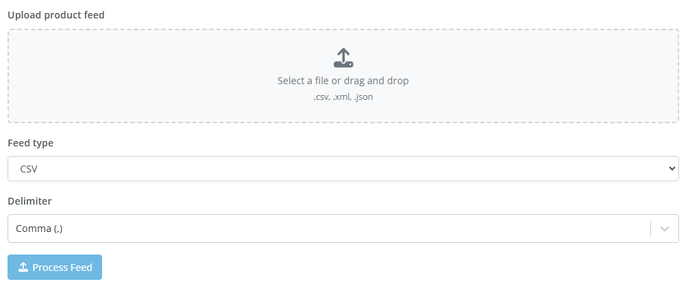 Upload the actual product feed