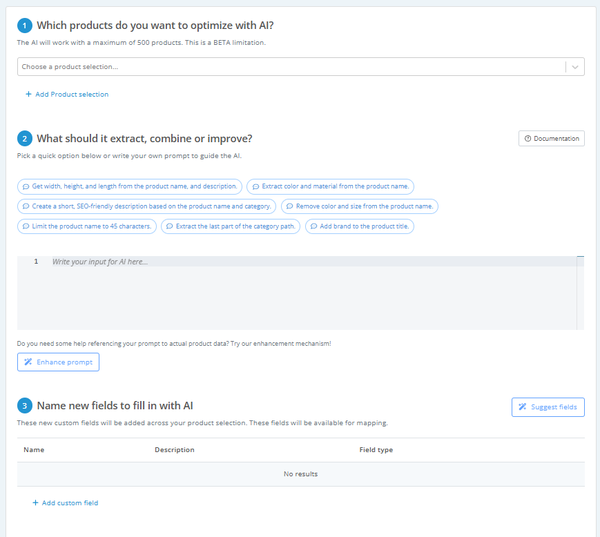 AI attribute builder on ChannelEngine