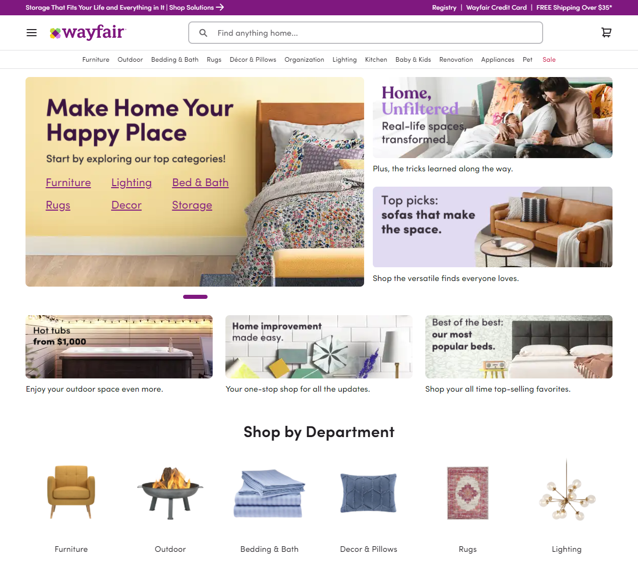 Wayfair furniture deals website