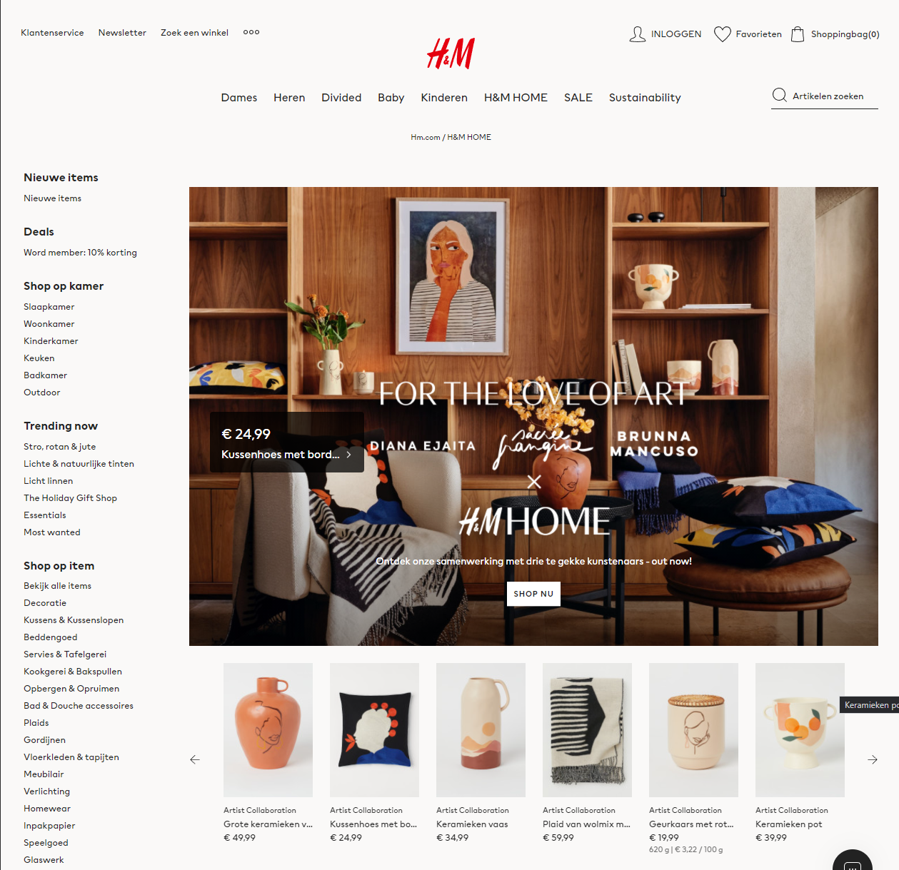 H&m shop home sale