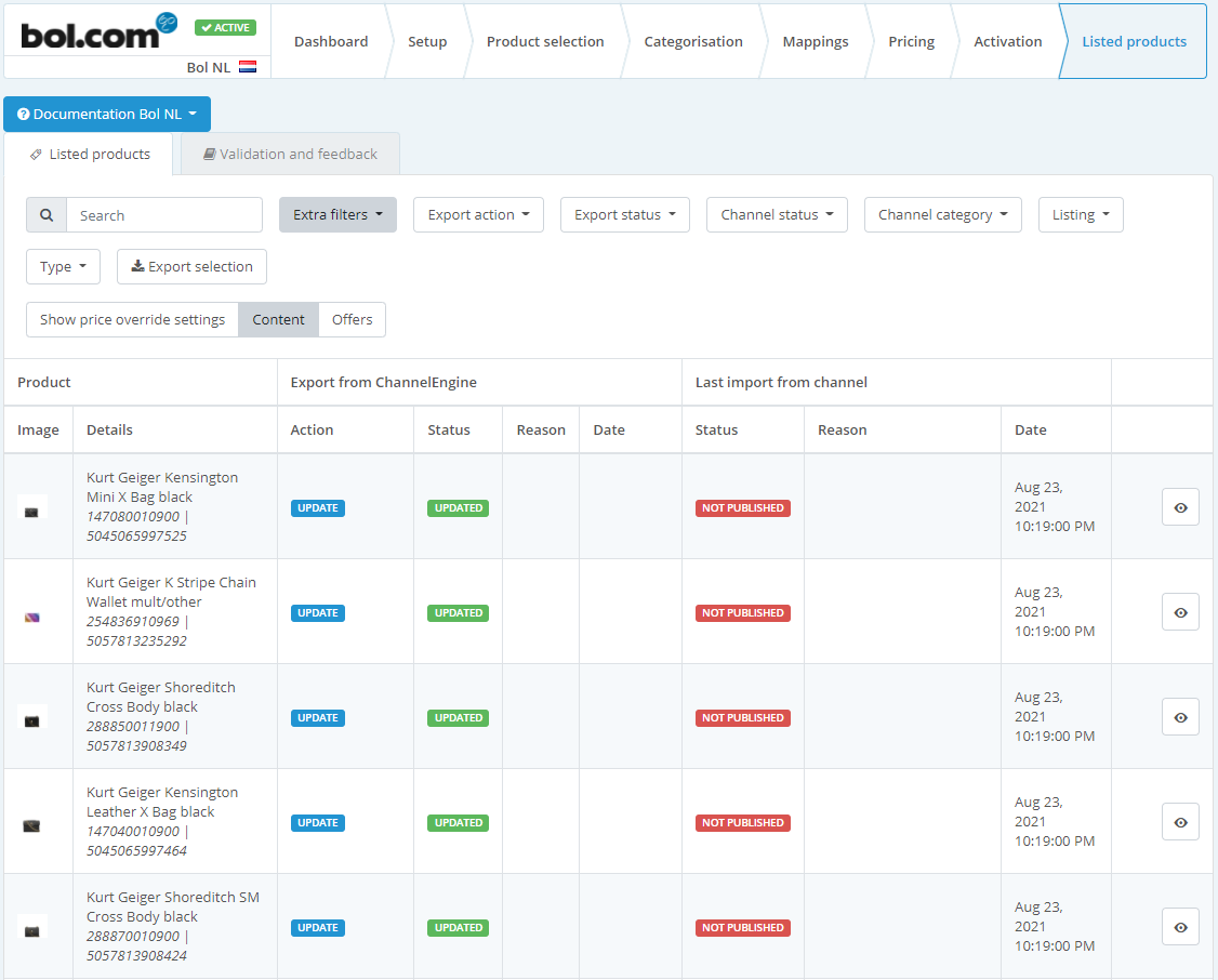 ChannelEngine: Listed products – ChannelEngine Help Center